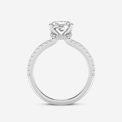 Zenobia Cushion Diamond Hidden Halo Engagement Ring