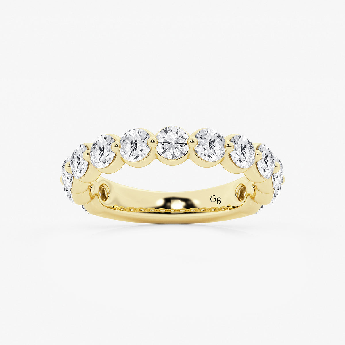 Dorothy 2 ctw Round Lab Grown Diamond Three Quarter Eternity Wedding Band    14K Yellow Gold, DE, VS1