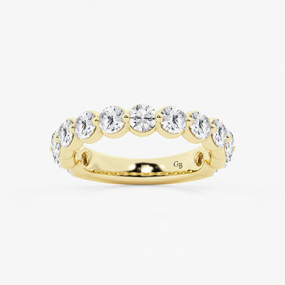 Dorothy 2 ctw Round Lab Grown Diamond Three Quarter Eternity Wedding Band    14K Yellow Gold, DE, VS1