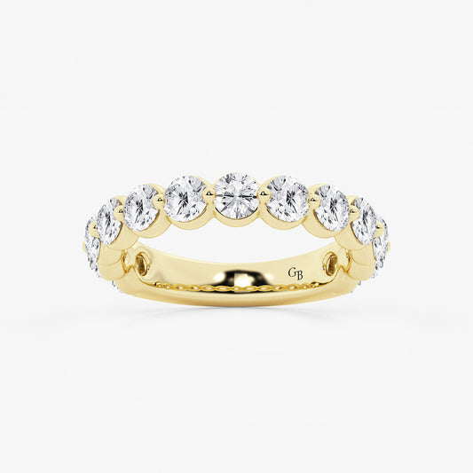 Dorothy 2 ctw Round Lab Grown Diamond Three Quarter Eternity Wedding Band    14K Yellow Gold, DE, VS1