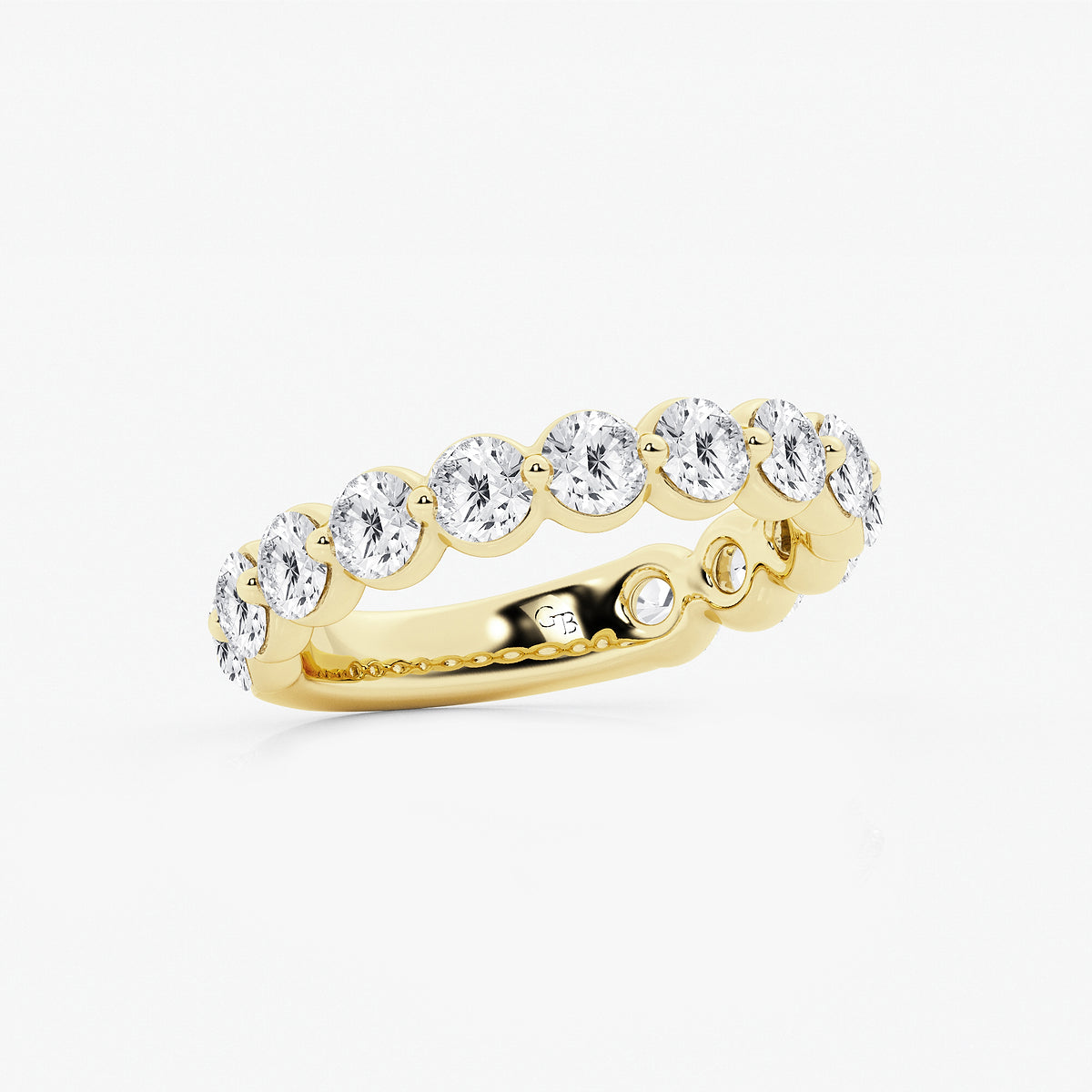 Dorothy 2 ctw Round Lab Grown Diamond Three Quarter Eternity Wedding Band    14K Yellow Gold, DE, VS1
