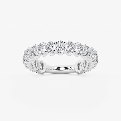 2 ctw Oval Lab Grown Diamond Three Quarter Eternity Wedding Band    Platinum, DE, VS1