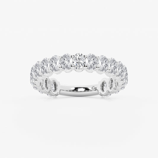 2 ctw Oval Lab Grown Diamond Three Quarter Eternity Wedding Band    Platinum, DE, VS1