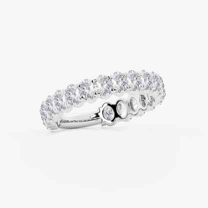 2 ctw Oval Lab Grown Diamond Three Quarter Eternity Wedding Band    Platinum, DE, VS1