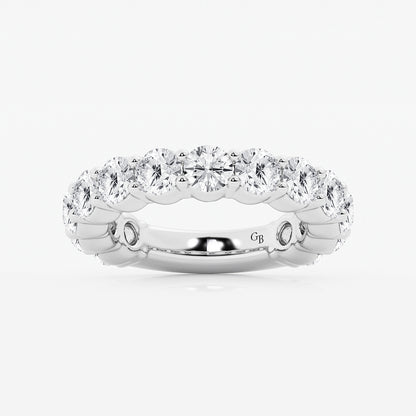 Pamela 4 ctw Round Lab Grown Diamond Three Quarter Eternity Shared Prong Wedding Band    Platinum, DE, VS1