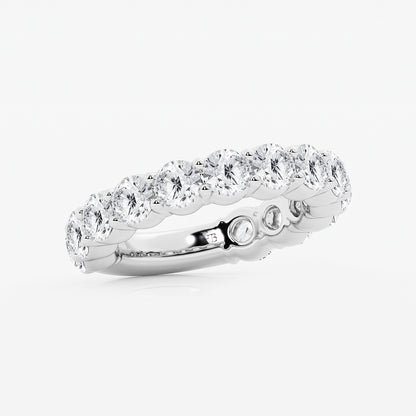 Pamela 4 ctw Round Lab Grown Diamond Three Quarter Eternity Shared Prong Wedding Band    Platinum, DE, VS1