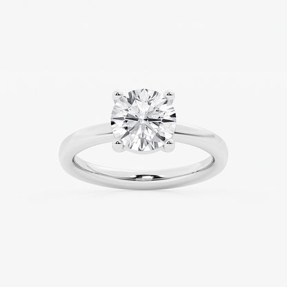 Gala Round Diamond Low Setting Solitaire Ring in 14K White Gold - 2 CTW