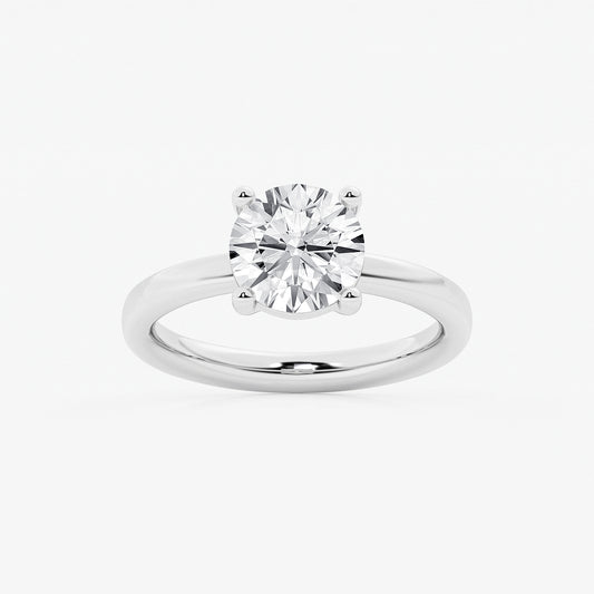 Gala Round Diamond Low Setting Solitaire Ring in 14K White Gold - 2 CTW