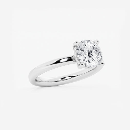 Gala Round Diamond Low Setting Solitaire Ring in 14K White Gold - 2 CTW