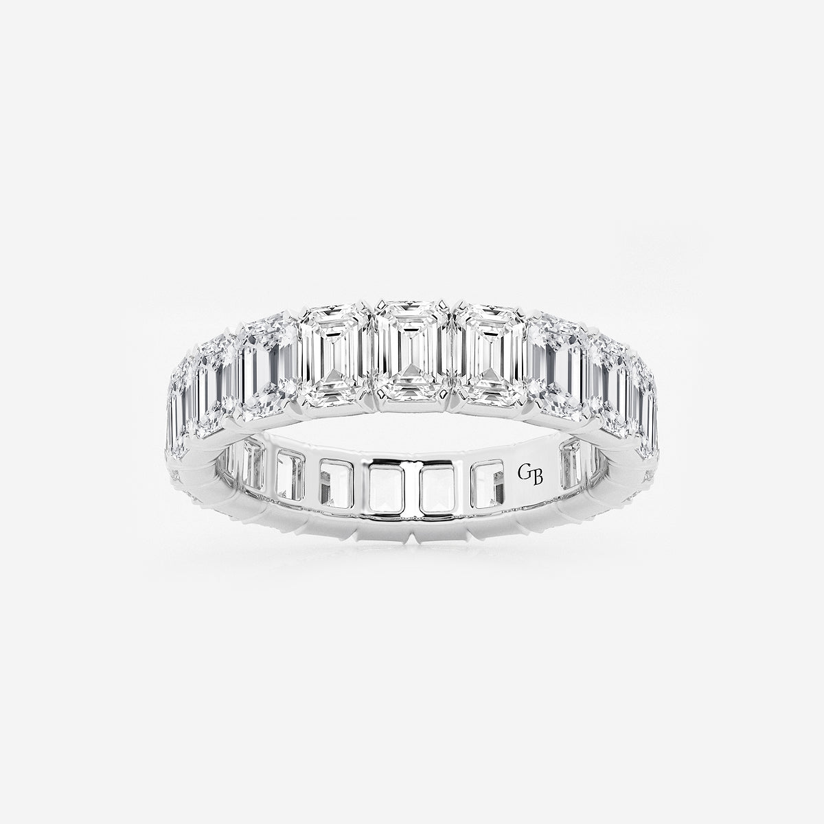 Kathleen 5 ctw Emerald Lab Grown Diamond Eternity Band - 4.2mm Width    Platinum, DE, VS1