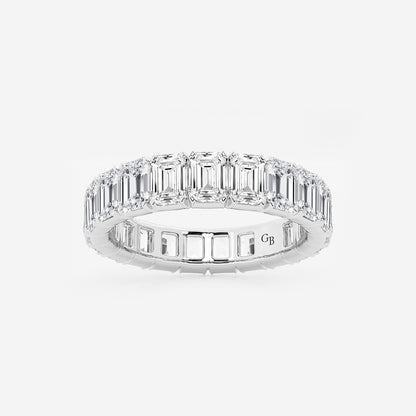 Kathleen 5 ctw Emerald Lab Grown Diamond Eternity Band - 4.2mm Width    Platinum, DE, VS1