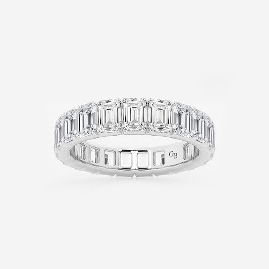 Kathleen 5 ctw Emerald Lab Grown Diamond Eternity Band - 4.2mm Width    Platinum, DE, VS1