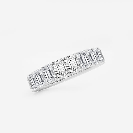 Kathleen 5 ctw Emerald Lab Grown Diamond Eternity Band - 4.2mm Width    Platinum, DE, VS1
