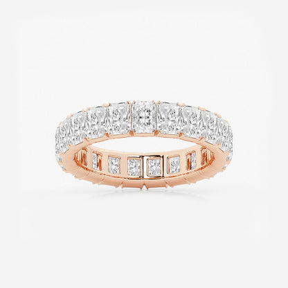 Presley 3 7/8 ctw Radiant Lab Grown Diamond V-Prong Eternity Band - 4.2mm Width    14K Rose Gold, DE, VS1