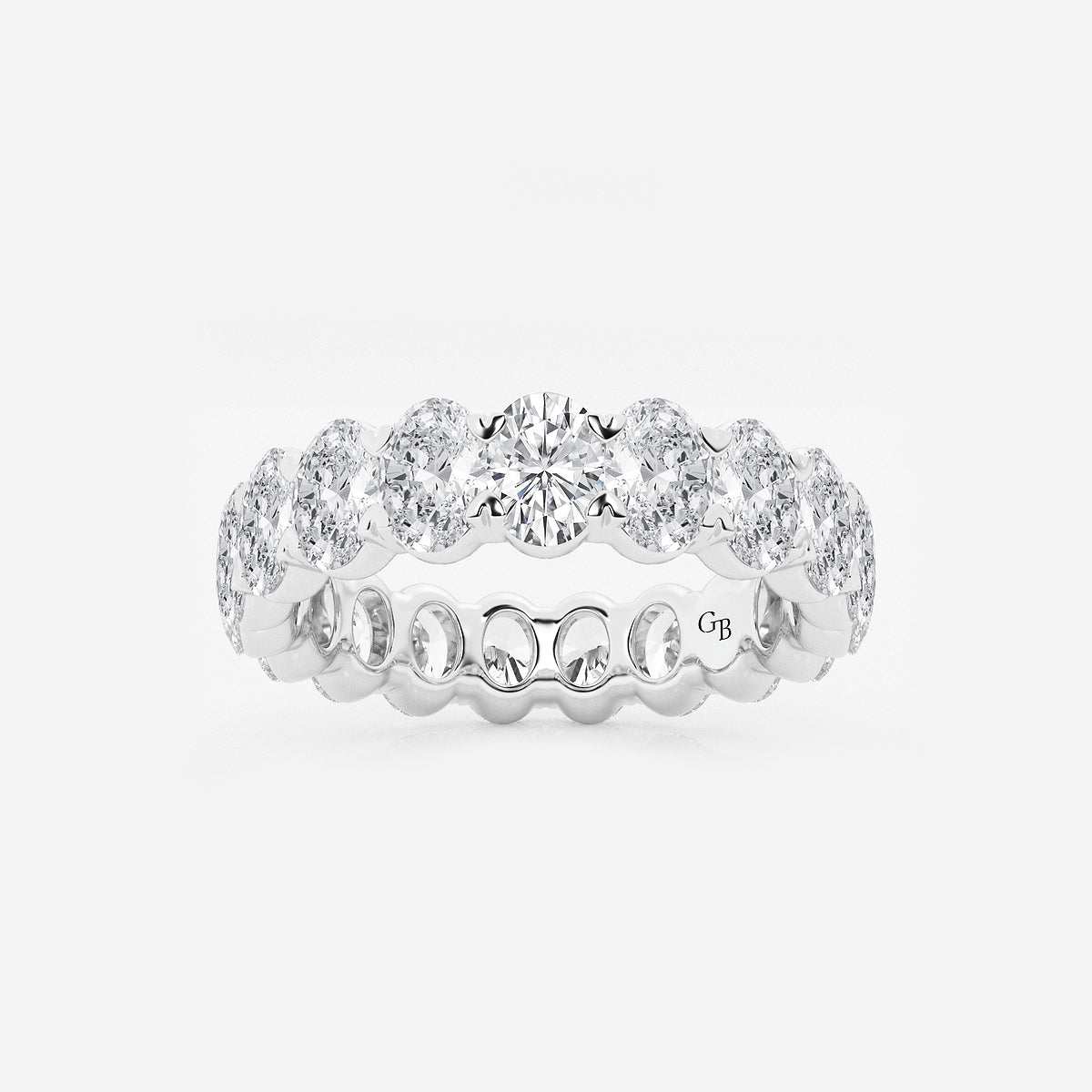Cynthia 4 ctw Oval Lab Grown Diamond Eternity Band - 4.9mm Width    14K White Gold, DE, VS1
