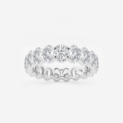 Cynthia 4 ctw Oval Lab Grown Diamond Eternity Band - 4.9mm Width    14K White Gold, DE, VS1