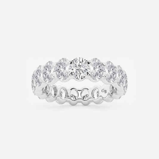 Cynthia 4 ctw Oval Lab Grown Diamond Eternity Band - 4.9mm Width    14K White Gold, DE, VS1