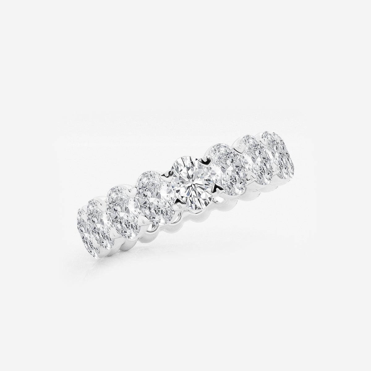 Cynthia 4 ctw Oval Lab Grown Diamond Eternity Band - 4.9mm Width    14K White Gold, DE, VS1