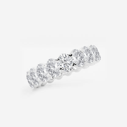 Cynthia 4 ctw Oval Lab Grown Diamond Eternity Band - 4.9mm Width    14K White Gold, DE, VS1