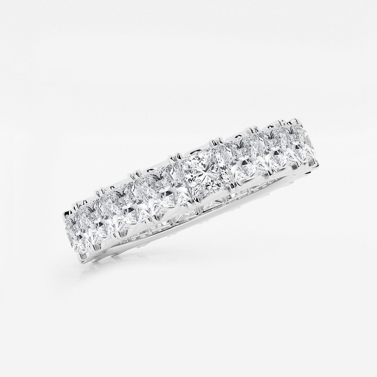 India 5 ctw Princess Lab Grown Diamond Eternity Band - 3.8mm Width    Platinum, DE, VS1