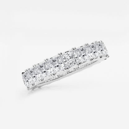 India 5 ctw Princess Lab Grown Diamond Eternity Band - 3.8mm Width    Platinum, DE, VS1