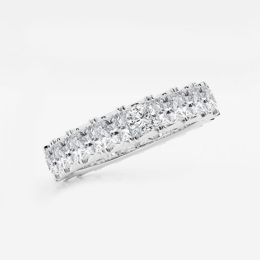 India 5 ctw Princess Lab Grown Diamond Eternity Band - 3.8mm Width    Platinum, DE, VS1