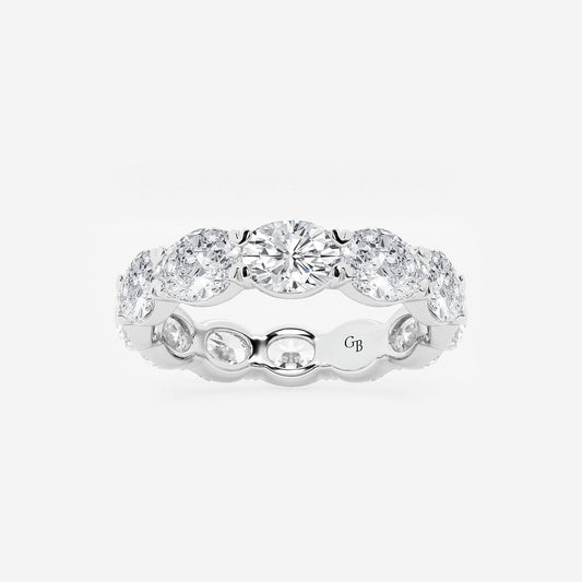 Caroline 4 ctw East-West Oval Lab Grown Diamond Eternity Band - 3.9mm Width    Platinum, DE, VS1