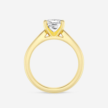 Freya Cushion Diamond Cathedral Solitaire Ring in 14K Yellow Gold - 2 CTW