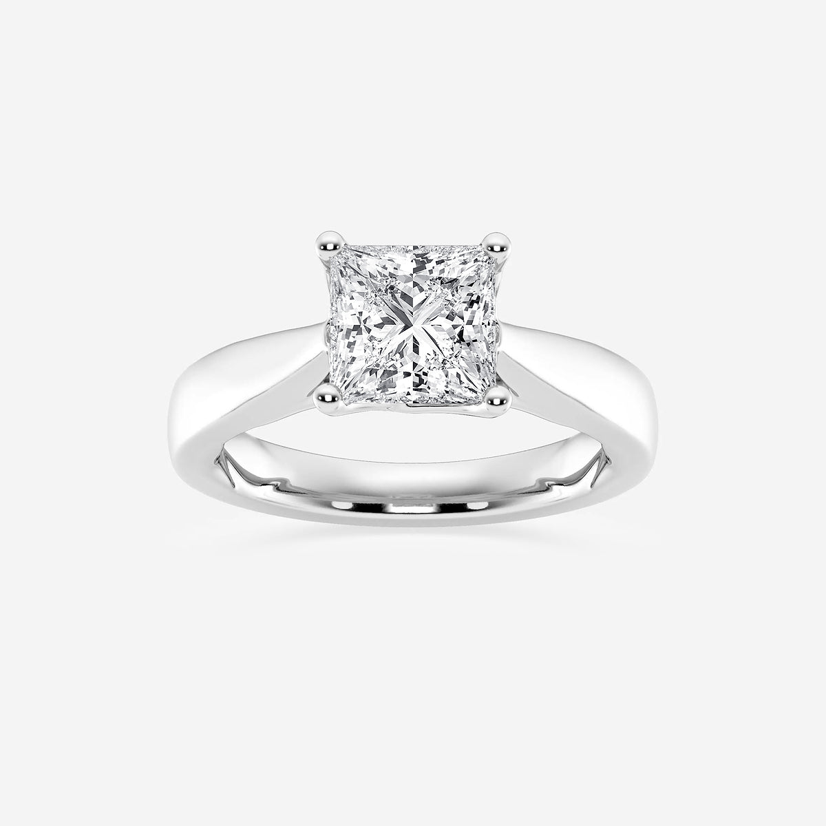 Zelda Princess Diamond Floral Solitaire Ring in Platinum - 2 CTW