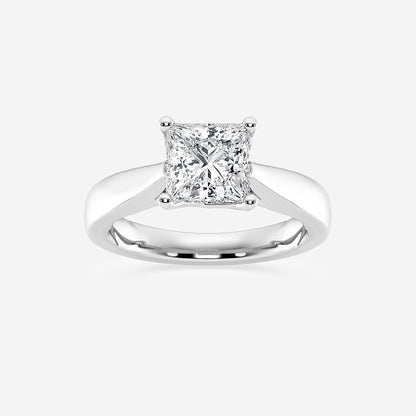 Zelda Princess Diamond Floral Solitaire Ring in Platinum - 2 CTW