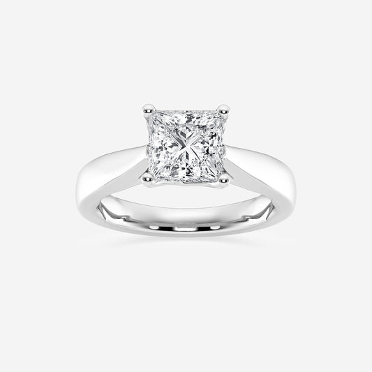 Zelda Princess Diamond Floral Solitaire Ring in Platinum - 2 CTW