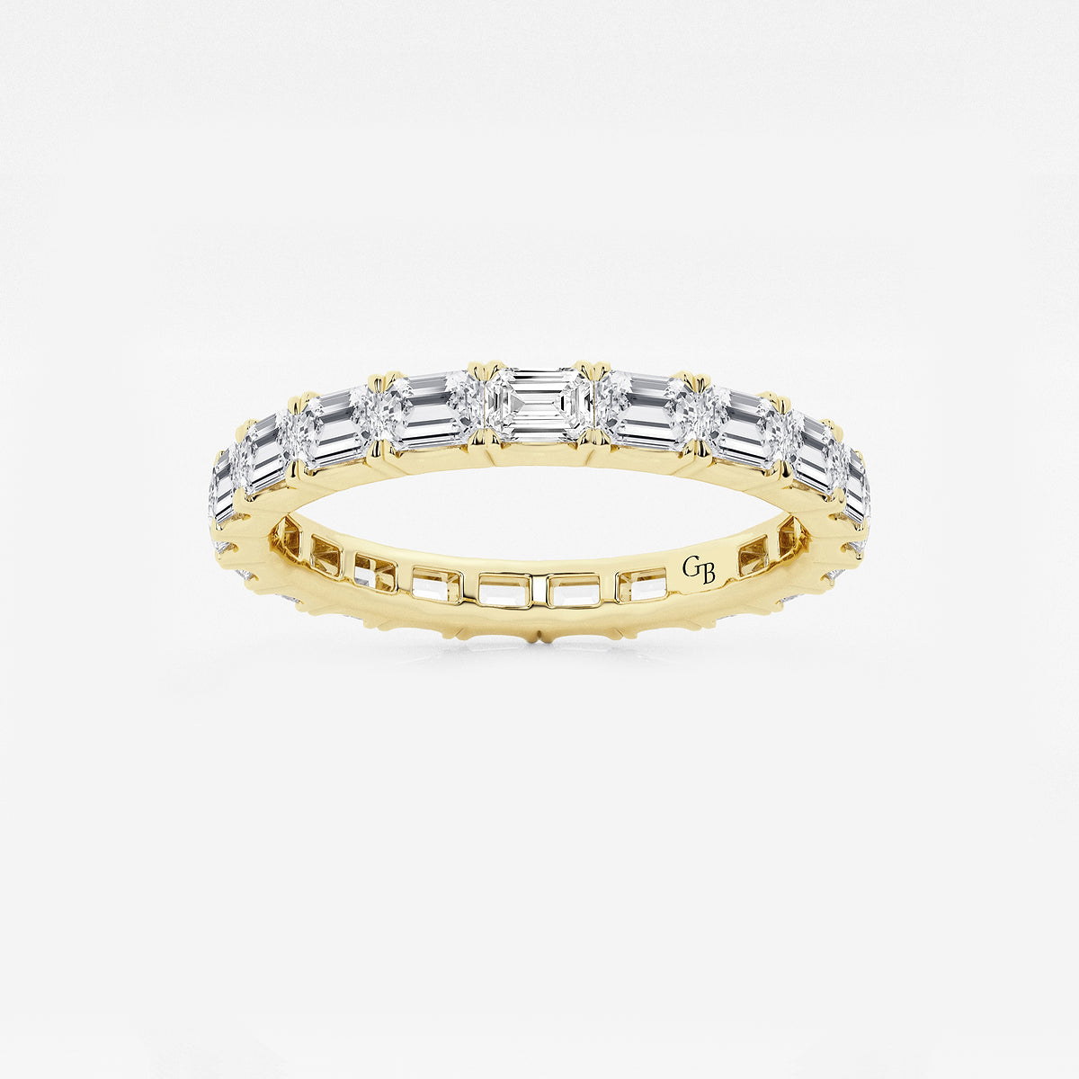 Renata 2 ctw East-West Emerald Lab Grown Diamond Eternity Band - 2.5mm Width    14K Yellow Gold, DE, VS1