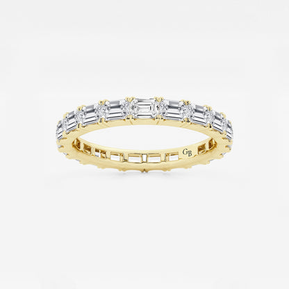 Renata 2 ctw East-West Emerald Lab Grown Diamond Eternity Band - 2.5mm Width    14K Yellow Gold, DE, VS1