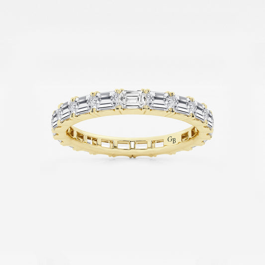 Renata 2 ctw East-West Emerald Lab Grown Diamond Eternity Band - 2.5mm Width    14K Yellow Gold, DE, VS1