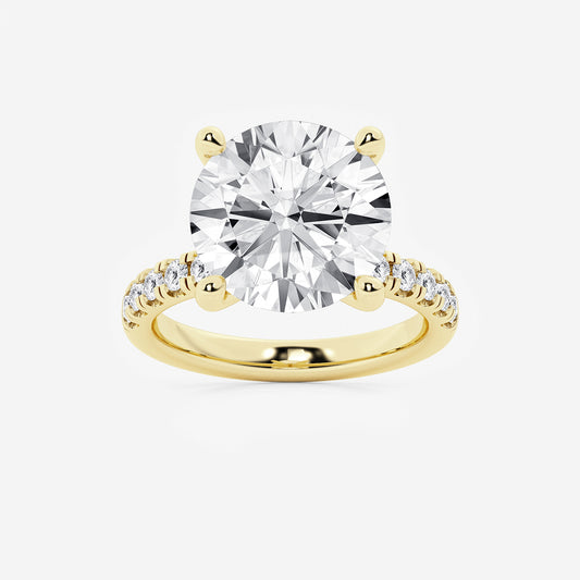Shyra Round Diamond Hidden Halo Engagement Ring in 14K Yellow Gold - 8.5 CTW