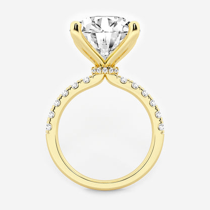 Shyra Round Diamond Hidden Halo Engagement Ring in 14K Yellow Gold - 8.5 CTW
