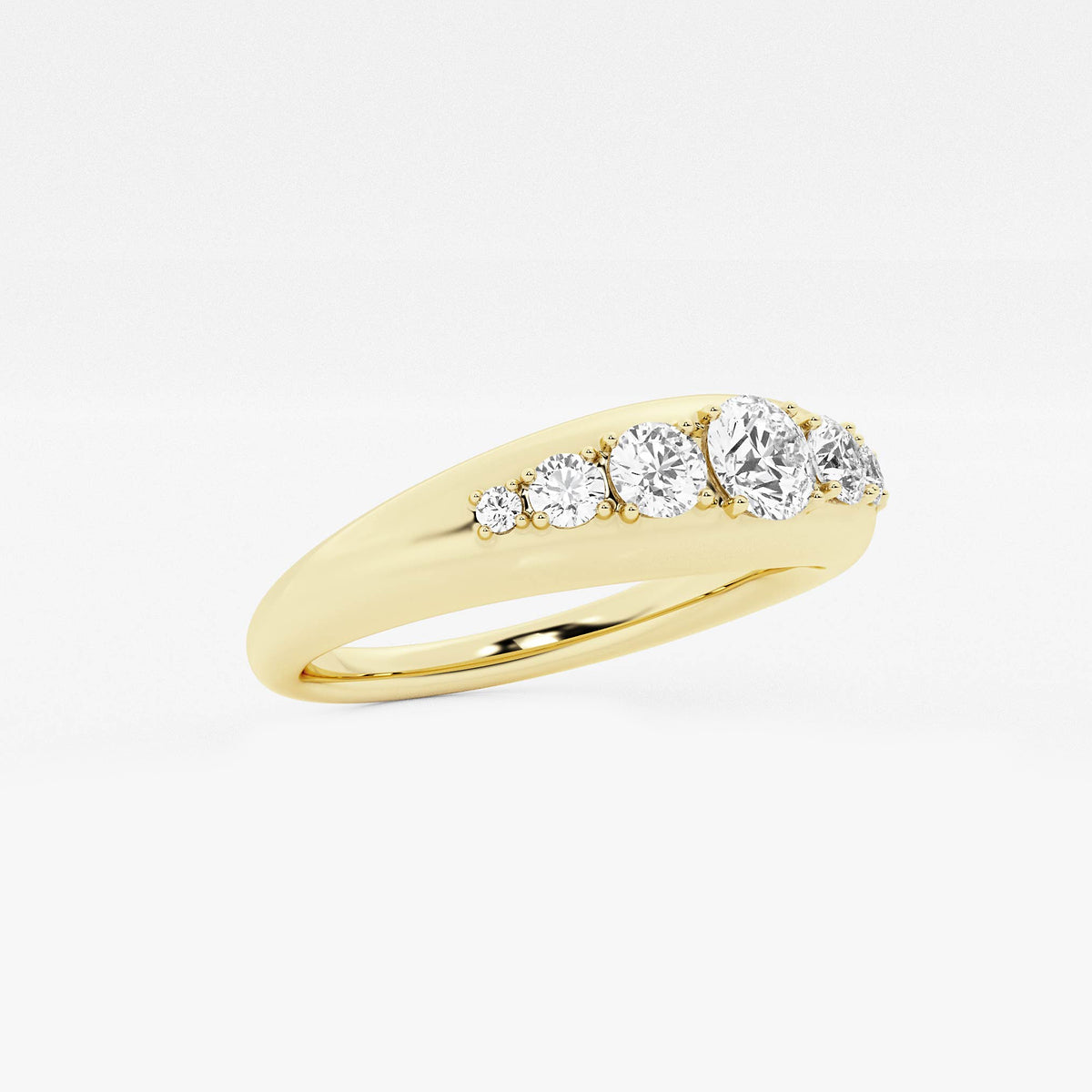Hymn näas Bombë 1/2 ctw Round Lab Grown Diamond Bold Band