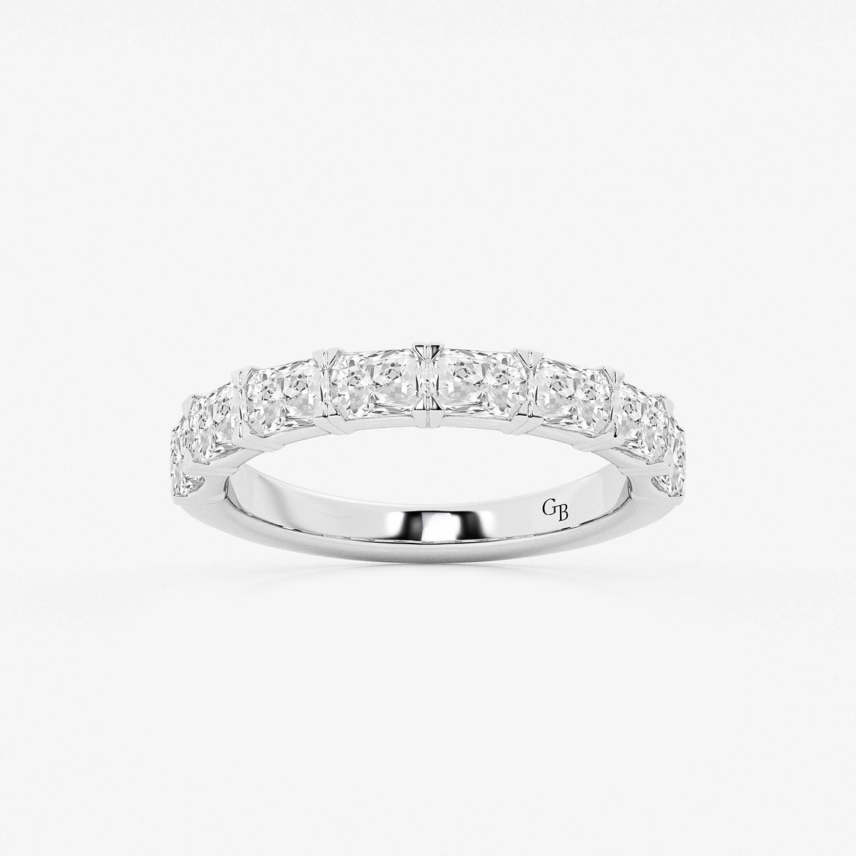 Brianna 1 5/8 ctw Radiant Lab Grown Diamond East-West Anniversary Band    14K White Gold, DE, VS1