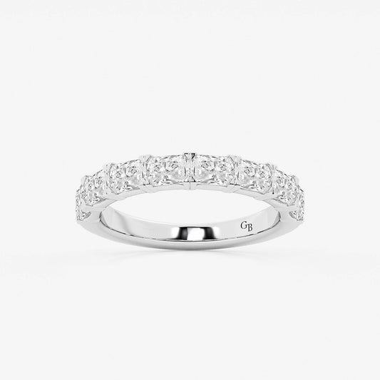 Brianna 1 5/8 ctw Radiant Lab Grown Diamond East-West Anniversary Band    14K White Gold, DE, VS1