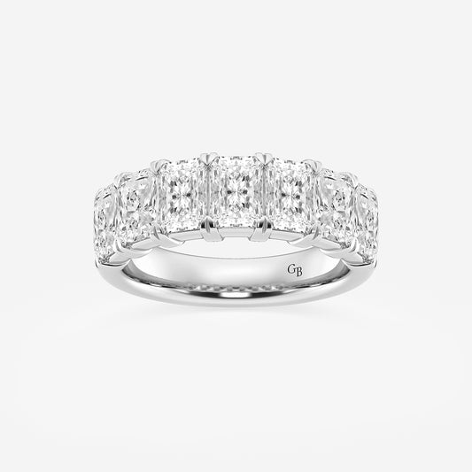 Justine 3 1/6 ctw Radiant Lab Grown Diamond Seven-Stone Anniversary Band    14K White Gold, DE, VS1