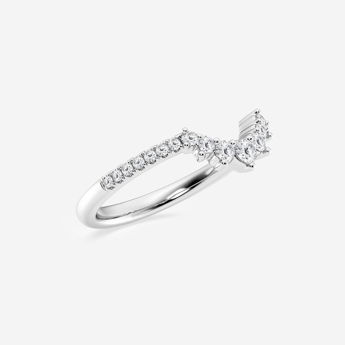 Mariah 1/4 ctw Round Lab Grown Diamond Graduated Crown Stackable Ring