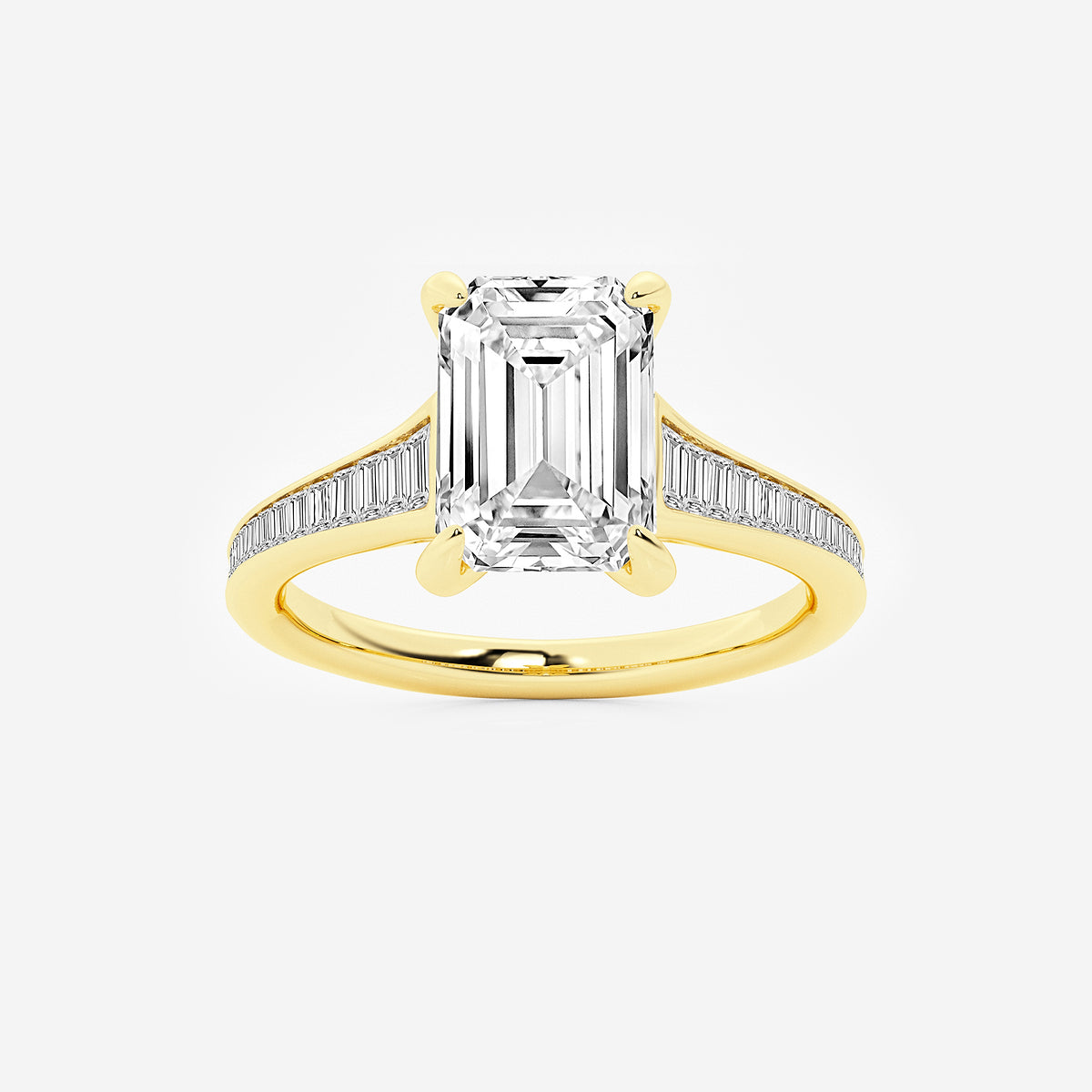 Rachel Emerald Diamond Baguette Engagement Ring in 14K Yellow Gold - 2.33 CTW