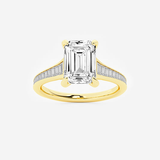 Rachel Emerald Diamond Baguette Engagement Ring in 14K Yellow Gold - 2.33 CTW