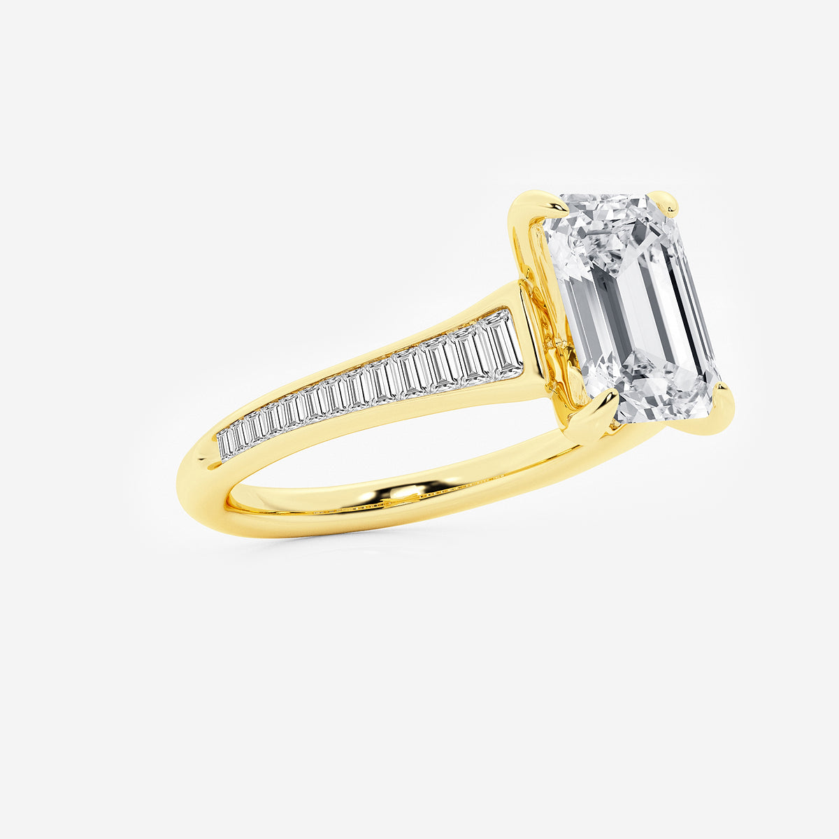 Rachel Emerald Diamond Baguette Engagement Ring in 14K Yellow Gold - 2.33 CTW