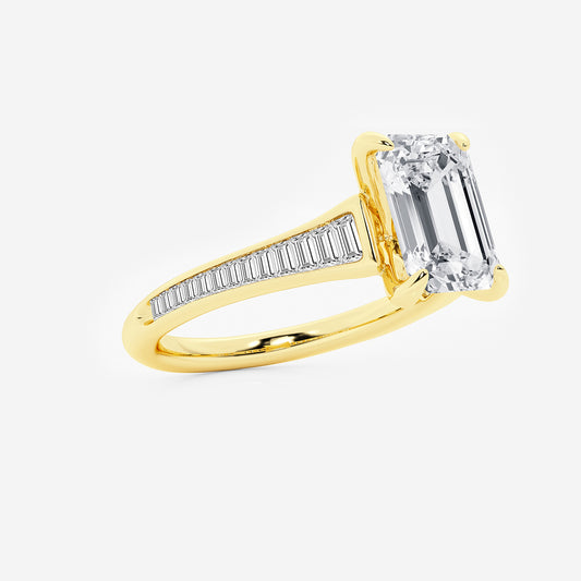 Rachel Emerald Diamond Baguette Engagement Ring in 14K Yellow Gold - 2.33 CTW