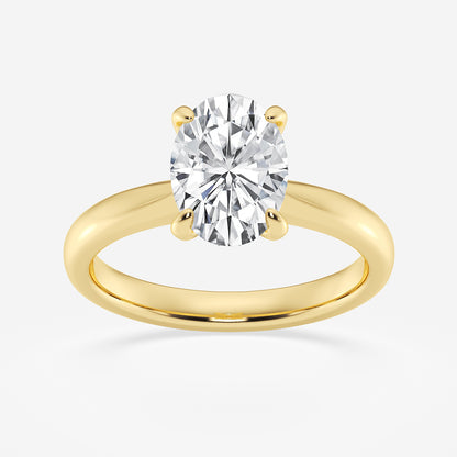 Vera Oval Diamond Petite Solitaire Engagement Ring in 14K Yellow Gold - 2 CTW