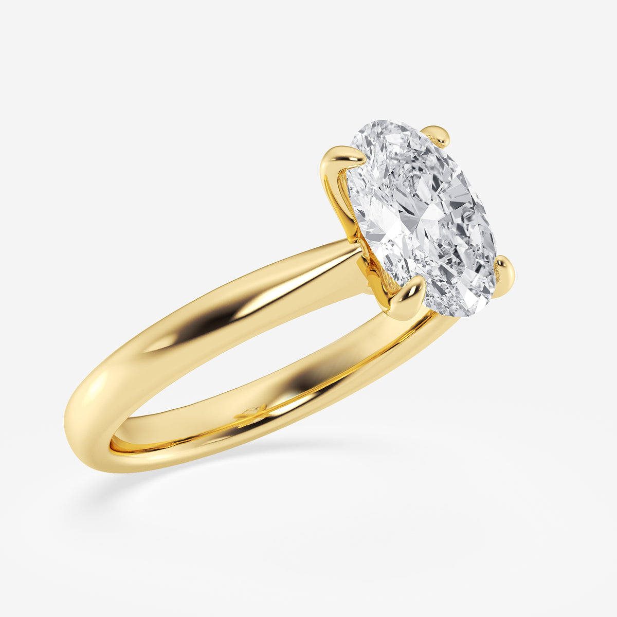 Vera Oval Diamond Petite Solitaire Engagement Ring in 14K Yellow Gold - 2 CTW