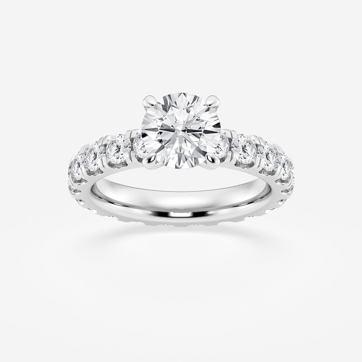 Ashley Round Diamond Eternity Solitaire Ring in Platinum - 4.1 CTW