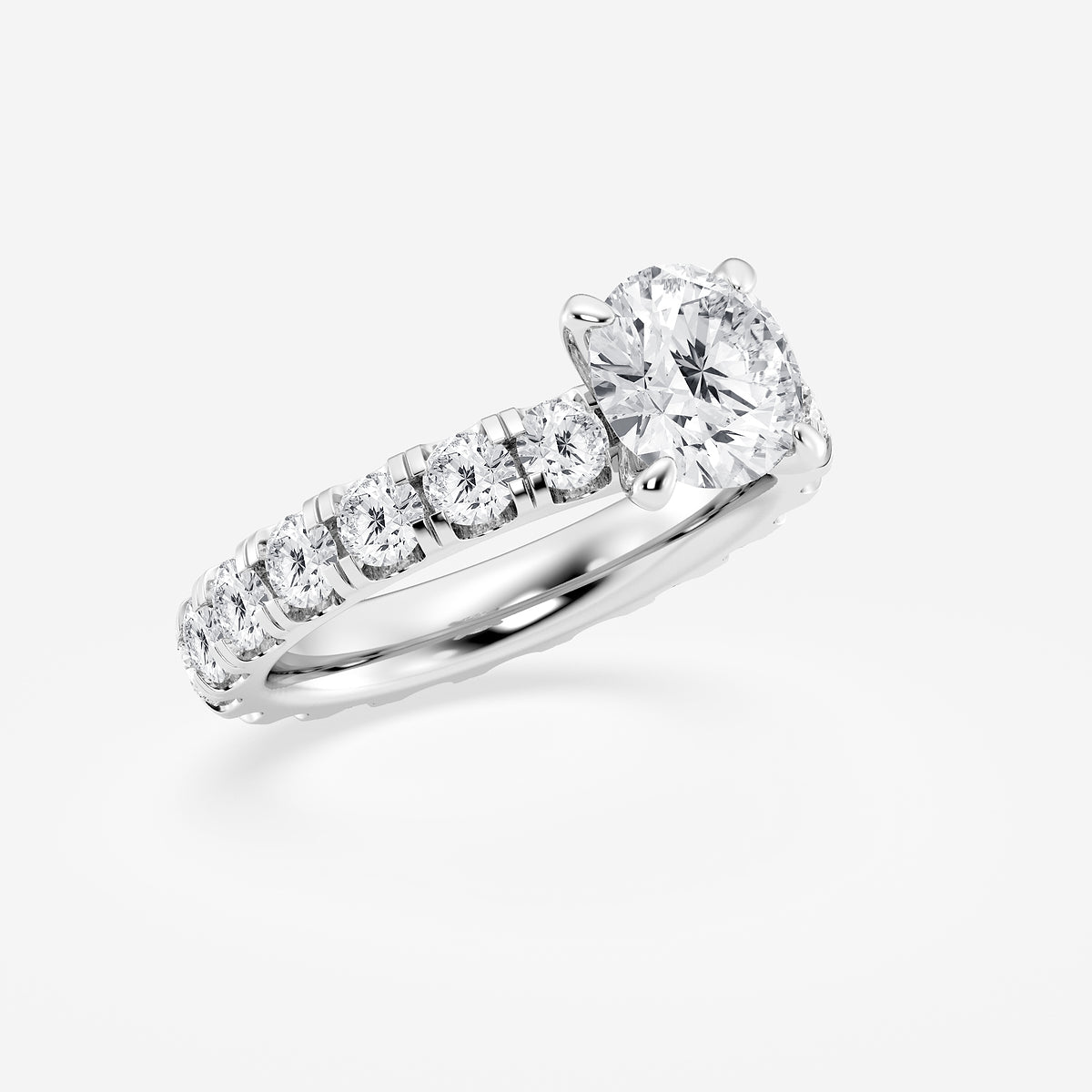 Ashley Round Diamond Eternity Solitaire Ring in Platinum - 4.1 CTW