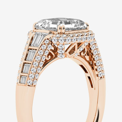 Kalon Asscher Diamond Halo Engagement Ring